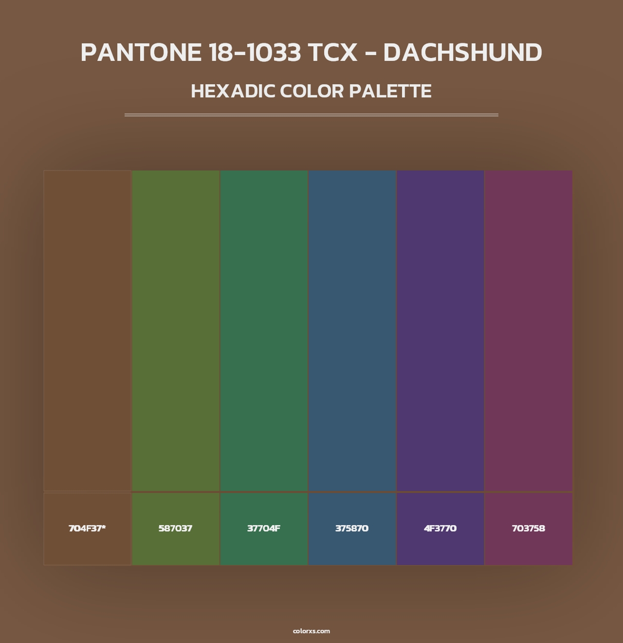 PANTONE 18-1033 TCX - Dachshund - Hexadic Color Palette
