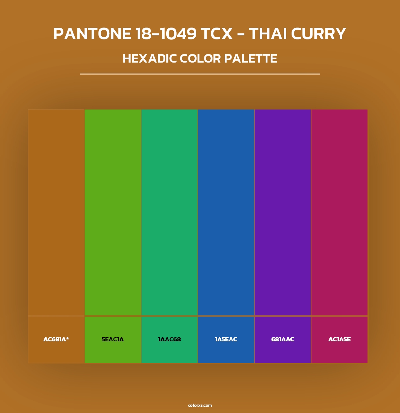 PANTONE 18-1049 TCX - Thai Curry - Hexadic Color Palette