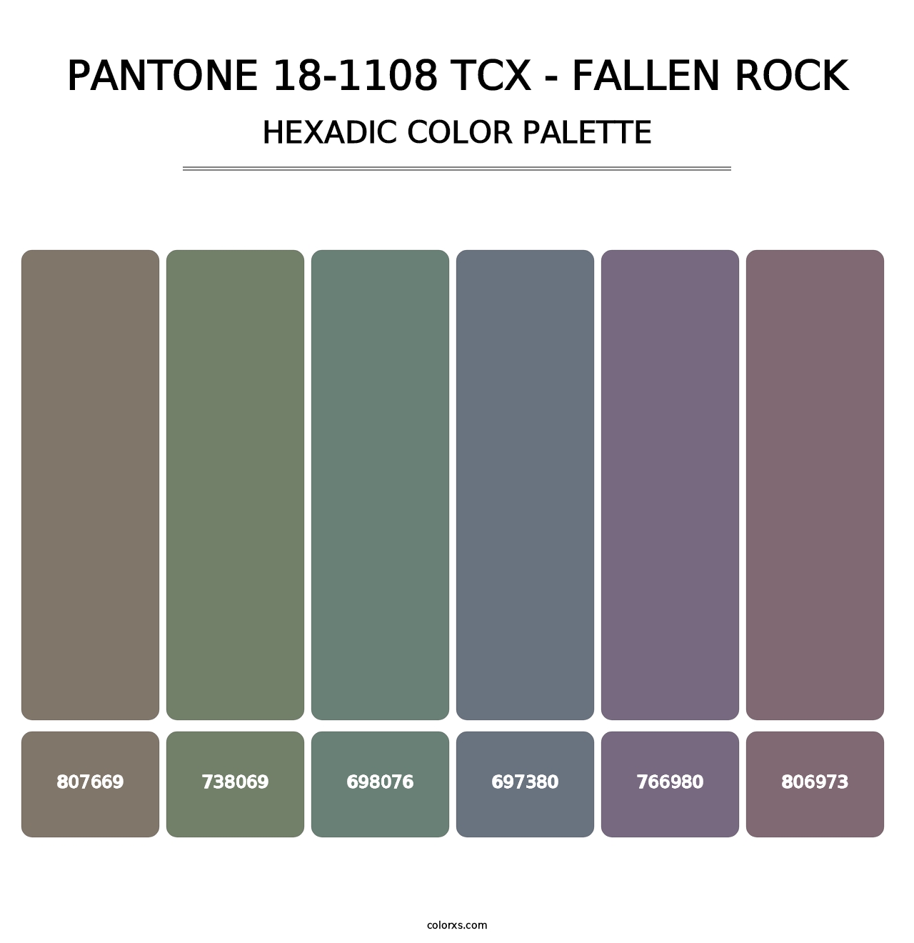 PANTONE 18-1108 TCX - Fallen Rock - Hexadic Color Palette