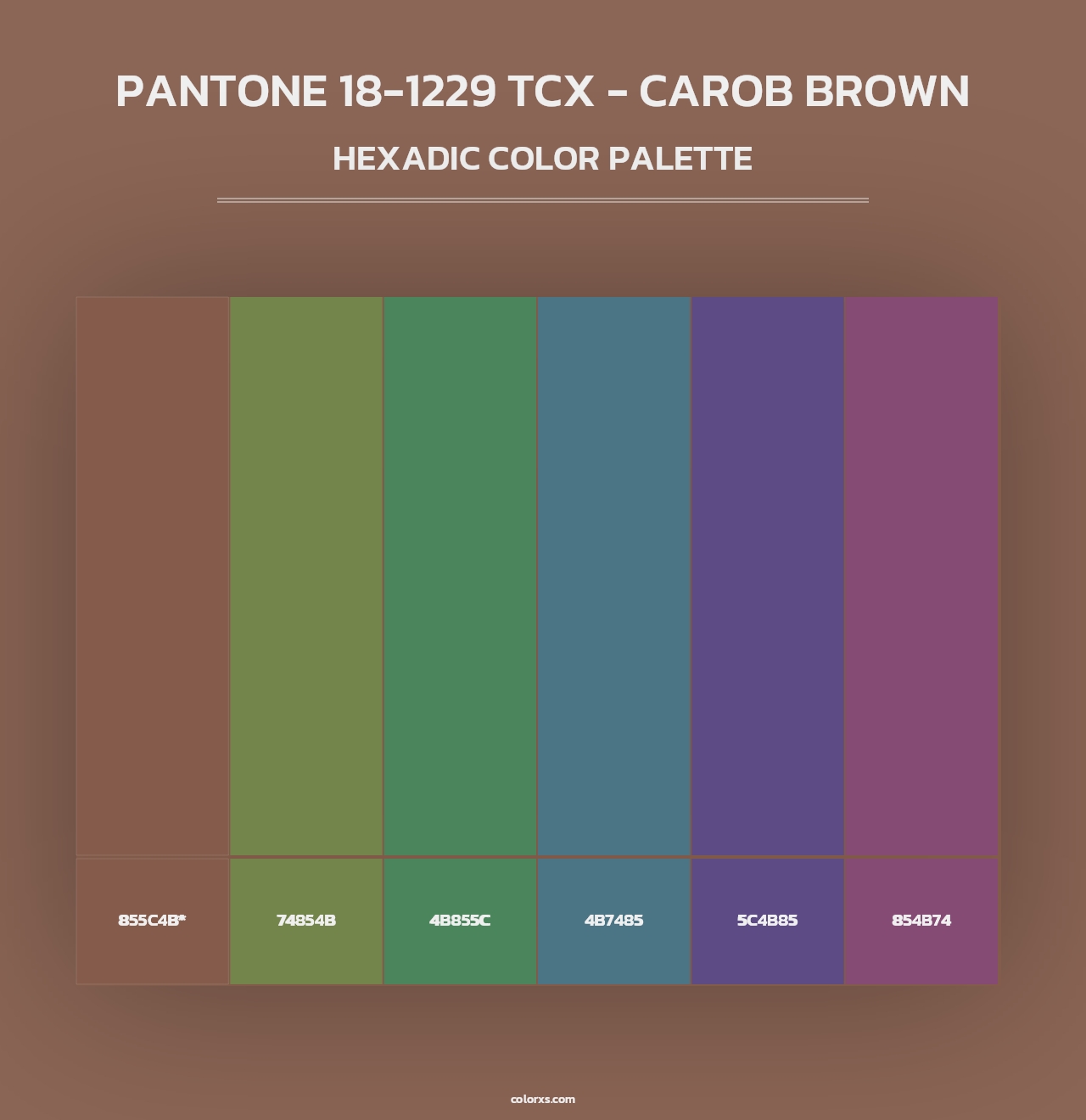 PANTONE 18-1229 TCX - Carob Brown - Hexadic Color Palette