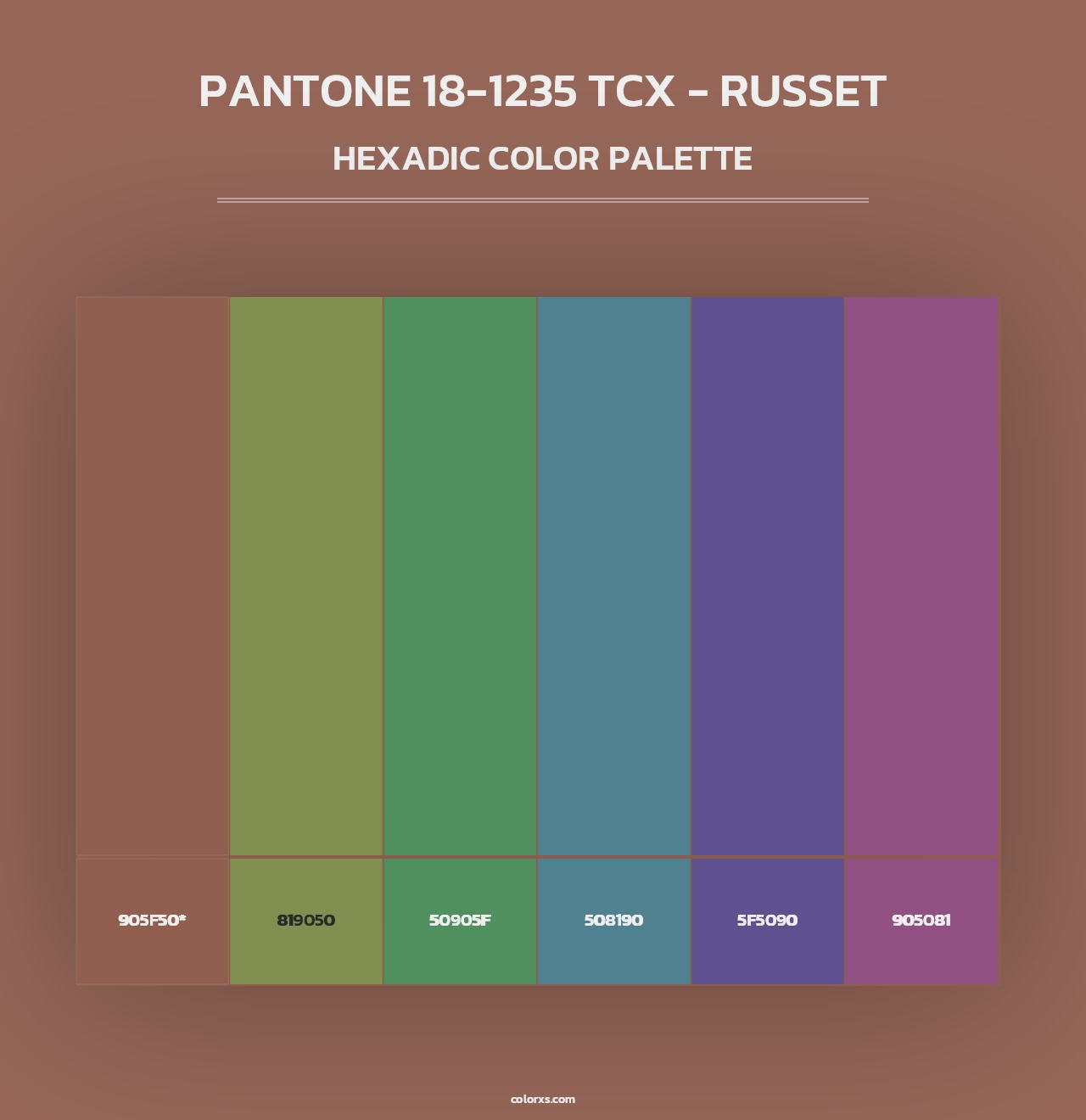 PANTONE 18-1235 TCX - Russet - Hexadic Color Palette