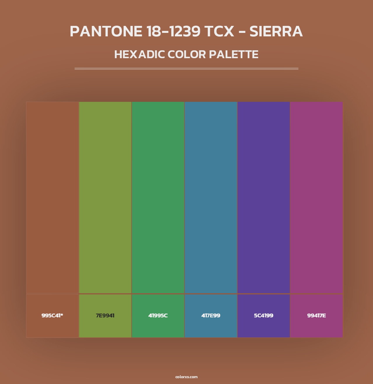 PANTONE 18-1239 TCX - Sierra - Hexadic Color Palette