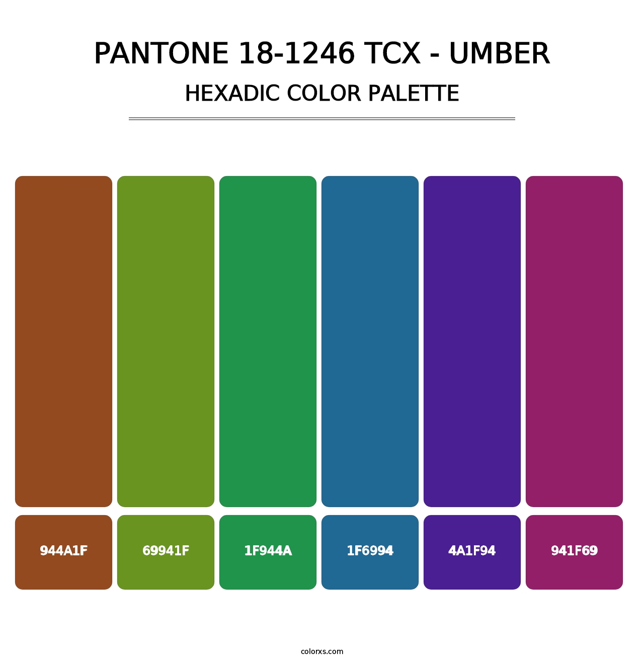 PANTONE 18-1246 TCX - Umber - Hexadic Color Palette