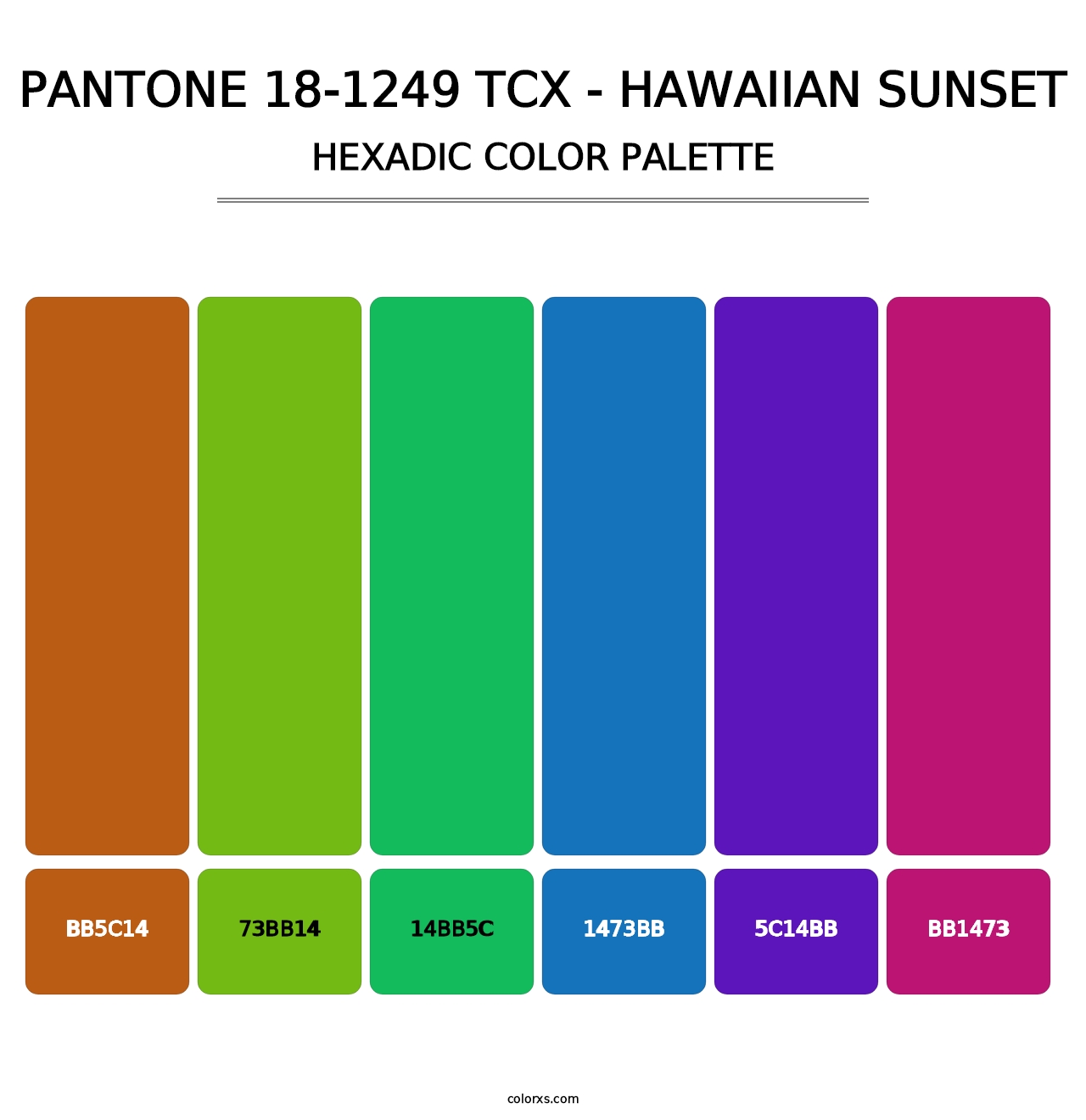 PANTONE 18-1249 TCX - Hawaiian Sunset - Hexadic Color Palette