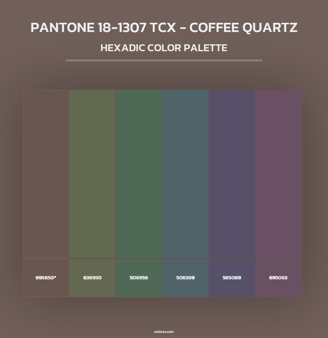 PANTONE 18-1307 TCX - Coffee Quartz - Hexadic Color Palette