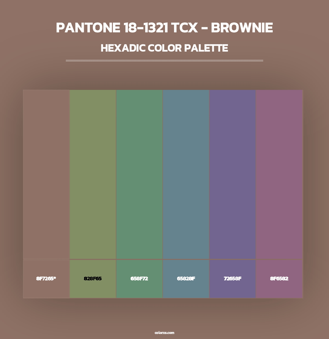 PANTONE 18-1321 TCX - Brownie - Hexadic Color Palette