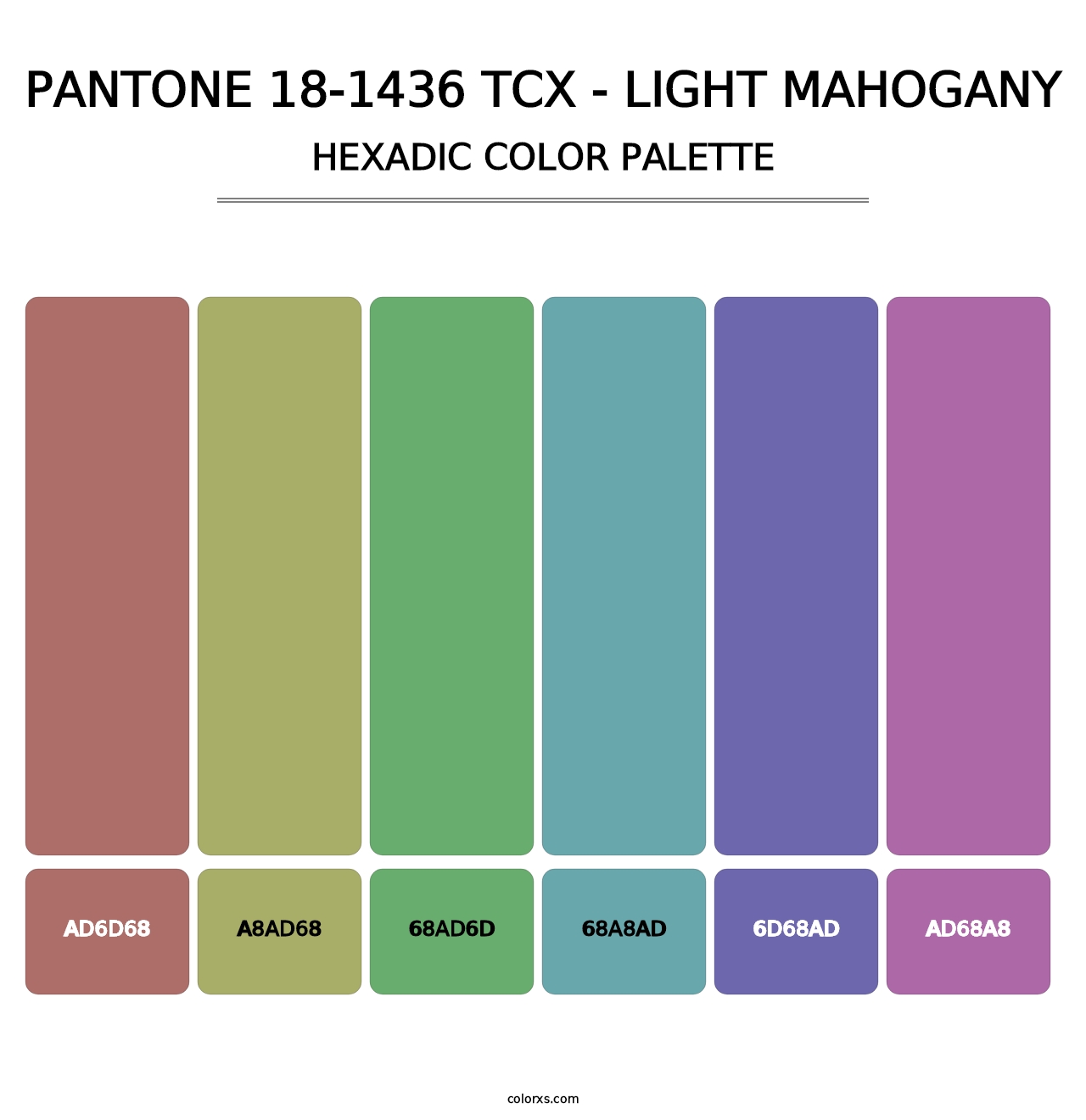 PANTONE 18-1436 TCX - Light Mahogany - Hexadic Color Palette