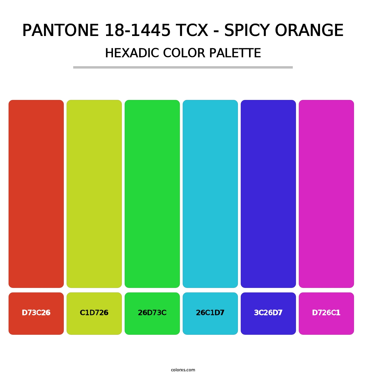 PANTONE 18-1445 TCX - Spicy Orange - Hexadic Color Palette