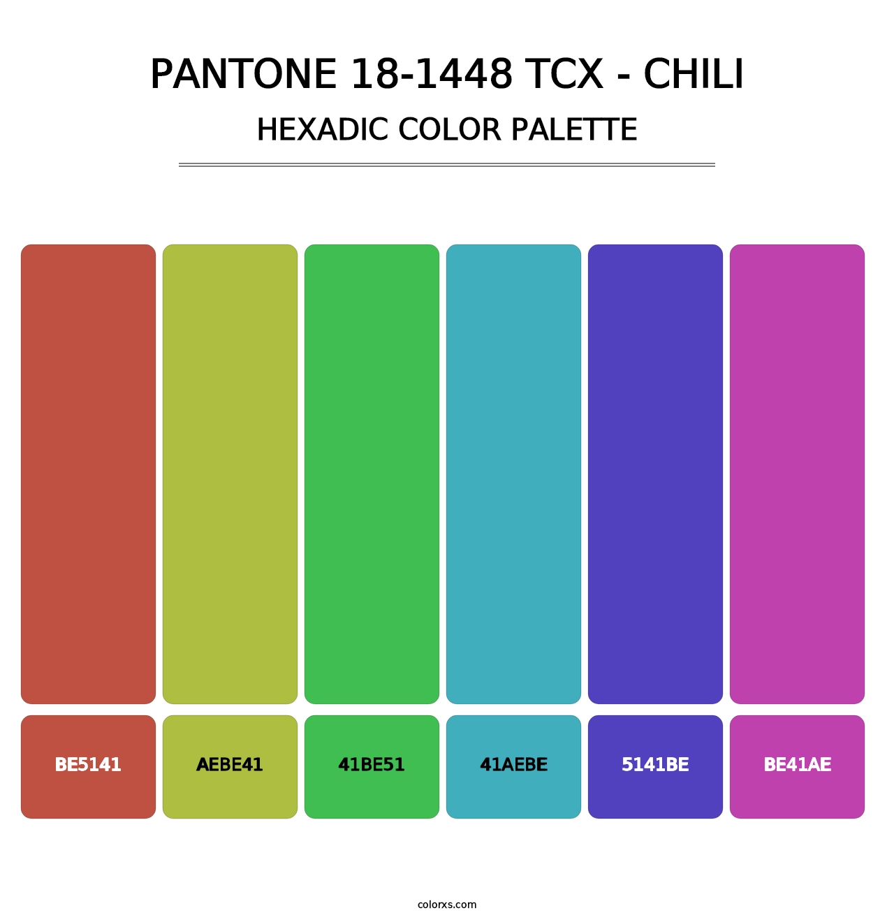 PANTONE 18-1448 TCX - Chili - Hexadic Color Palette