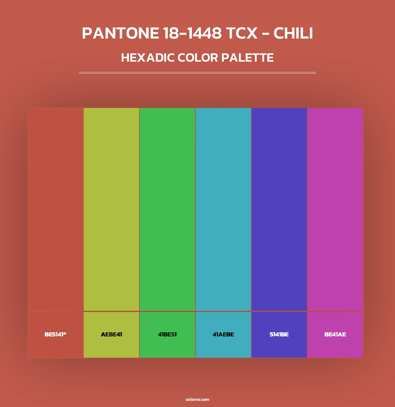 PANTONE 18-1448 TCX - Chili - Hexadic Color Palette