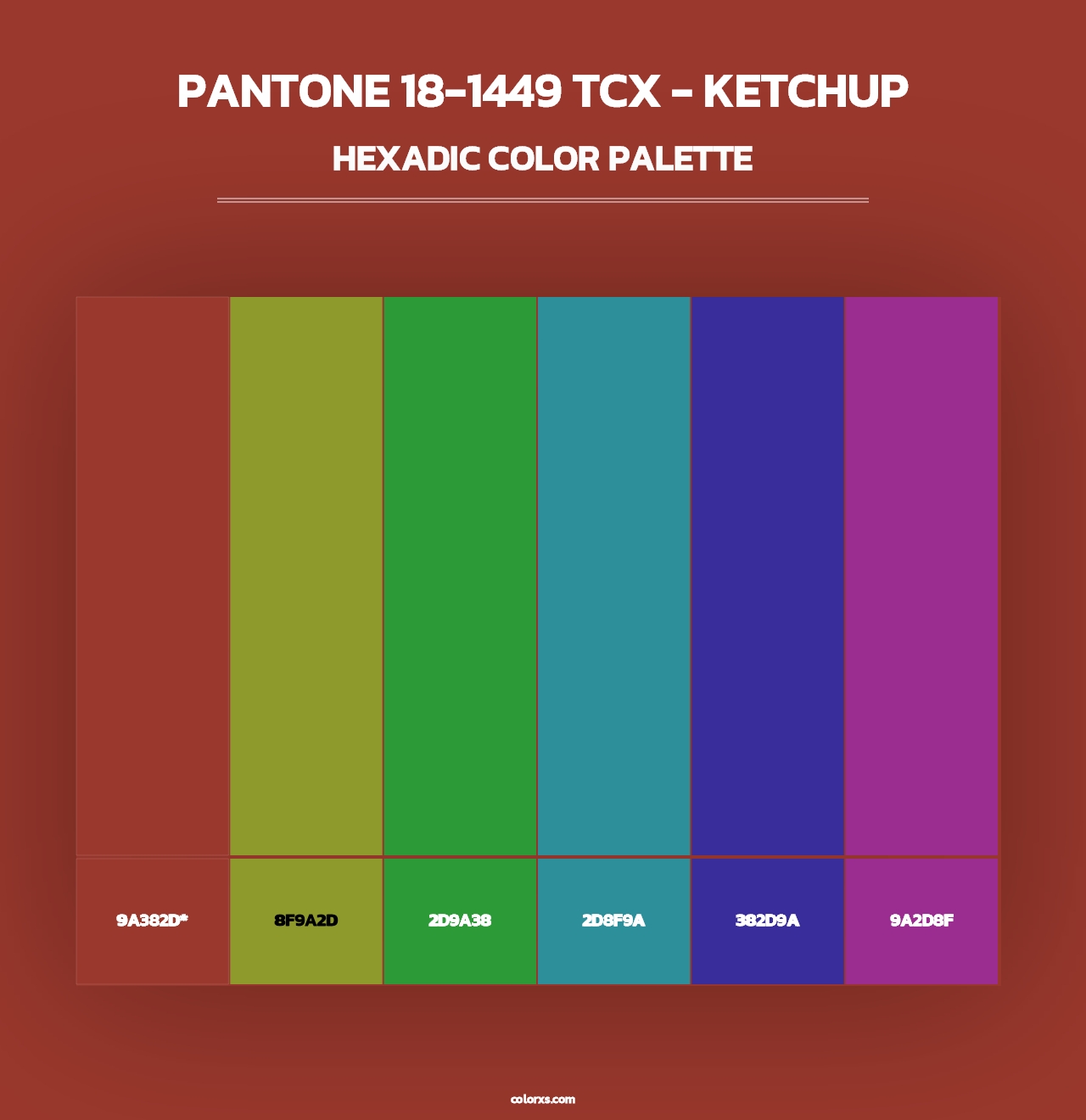 PANTONE 18-1449 TCX - Ketchup - Hexadic Color Palette
