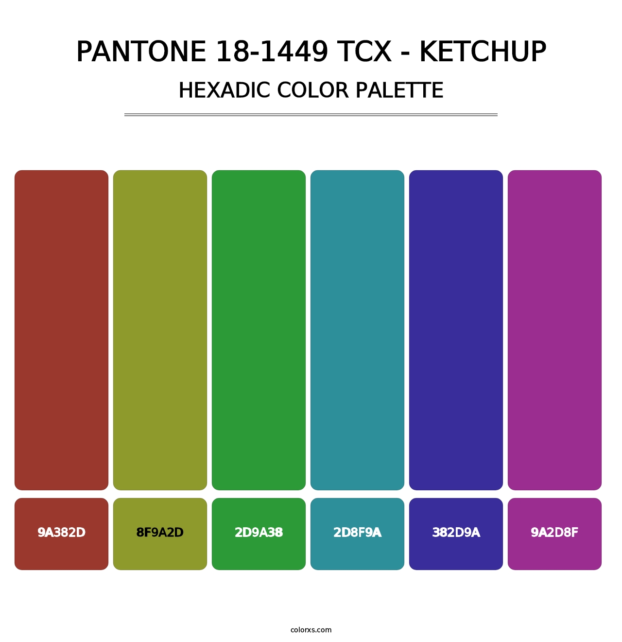 PANTONE 18-1449 TCX - Ketchup - Hexadic Color Palette