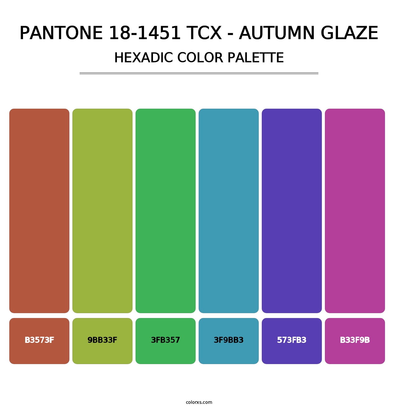 PANTONE 18-1451 TCX - Autumn Glaze - Hexadic Color Palette