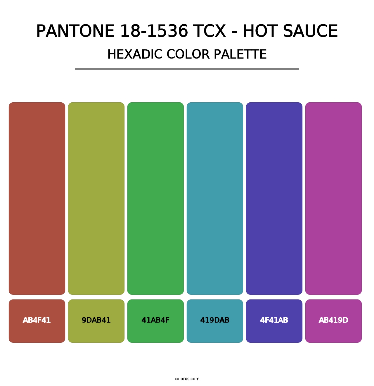 PANTONE 18-1536 TCX - Hot Sauce - Hexadic Color Palette