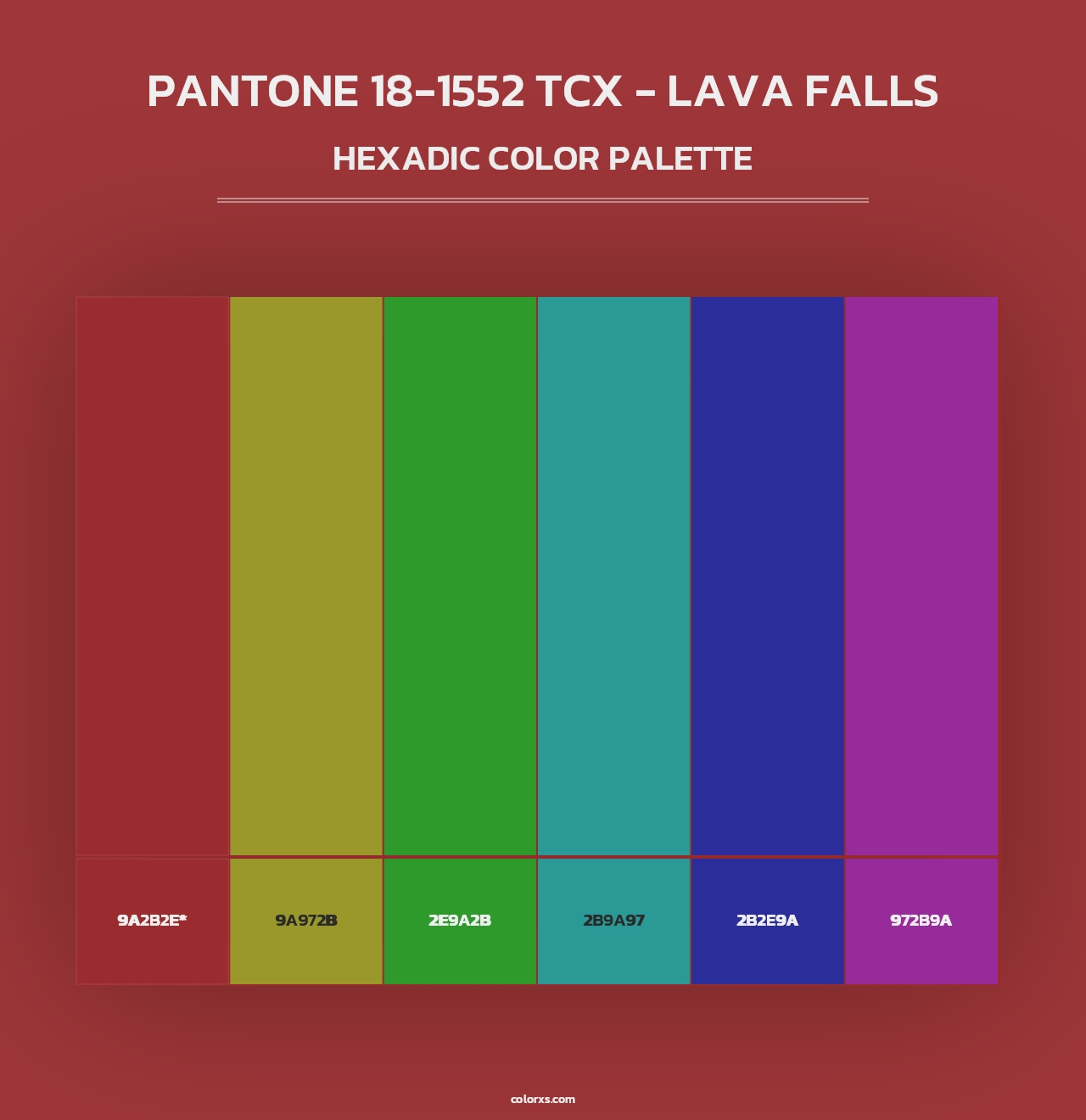 PANTONE 18-1552 TCX - Lava Falls - Hexadic Color Palette