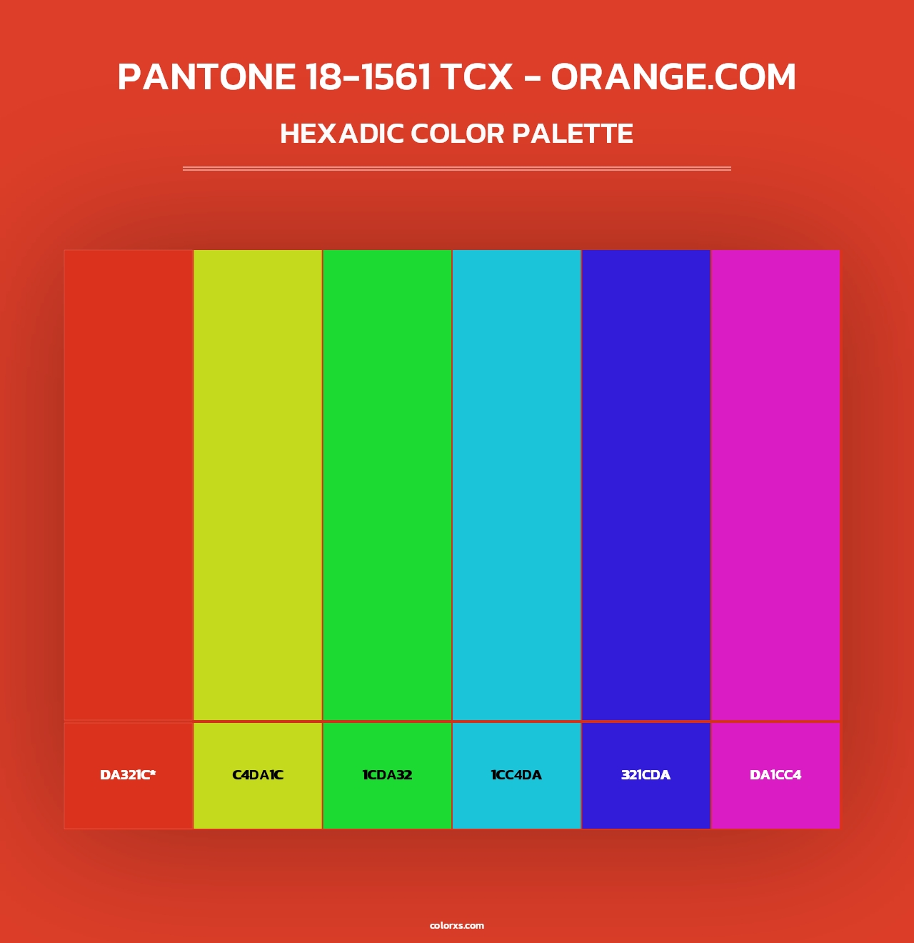 PANTONE 18-1561 TCX - Orange.com - Hexadic Color Palette