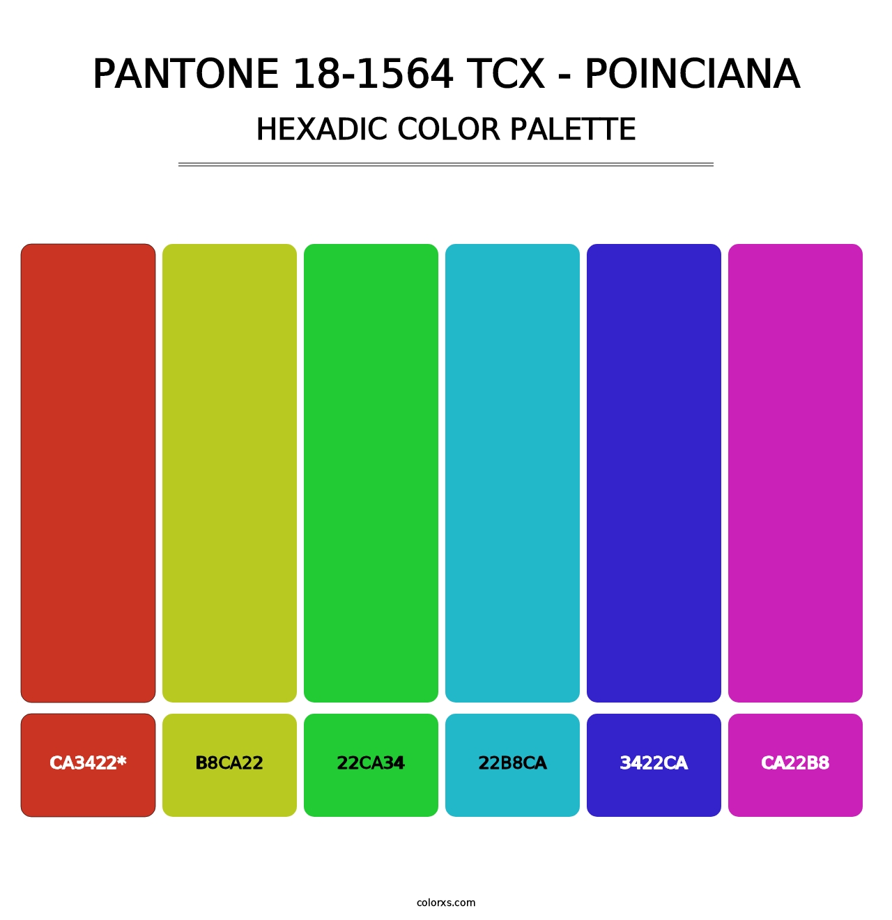 PANTONE 18-1564 TCX - Poinciana - Hexadic Color Palette