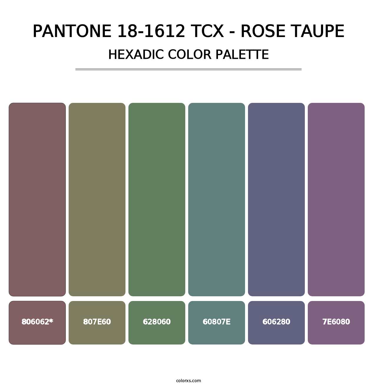 PANTONE 18-1612 TCX - Rose Taupe - Hexadic Color Palette