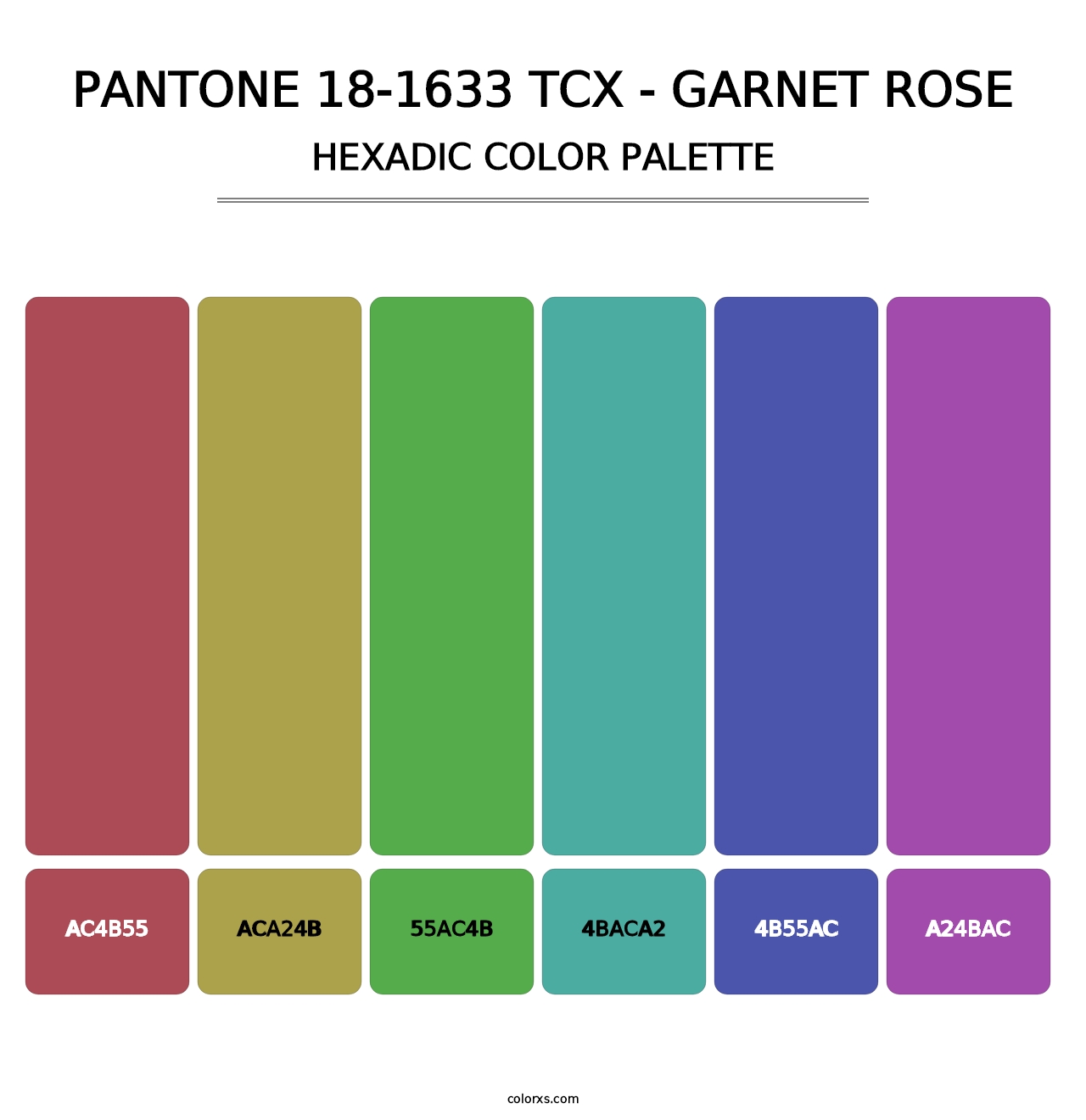 PANTONE 18-1633 TCX - Garnet Rose - Hexadic Color Palette
