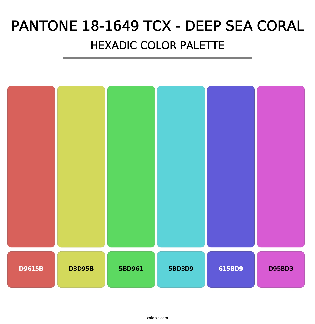 PANTONE 18-1649 TCX - Deep Sea Coral - Hexadic Color Palette
