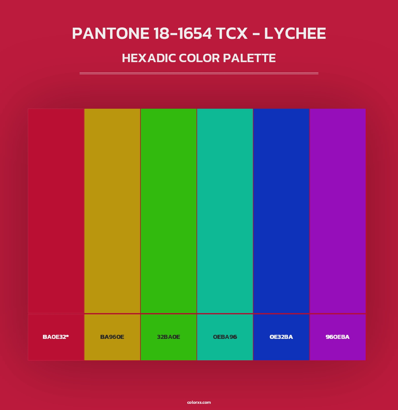 PANTONE 18-1654 TCX - Lychee - Hexadic Color Palette