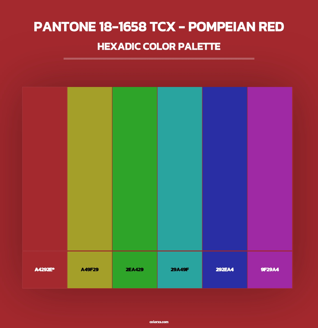 PANTONE 18-1658 TCX - Pompeian Red - Hexadic Color Palette