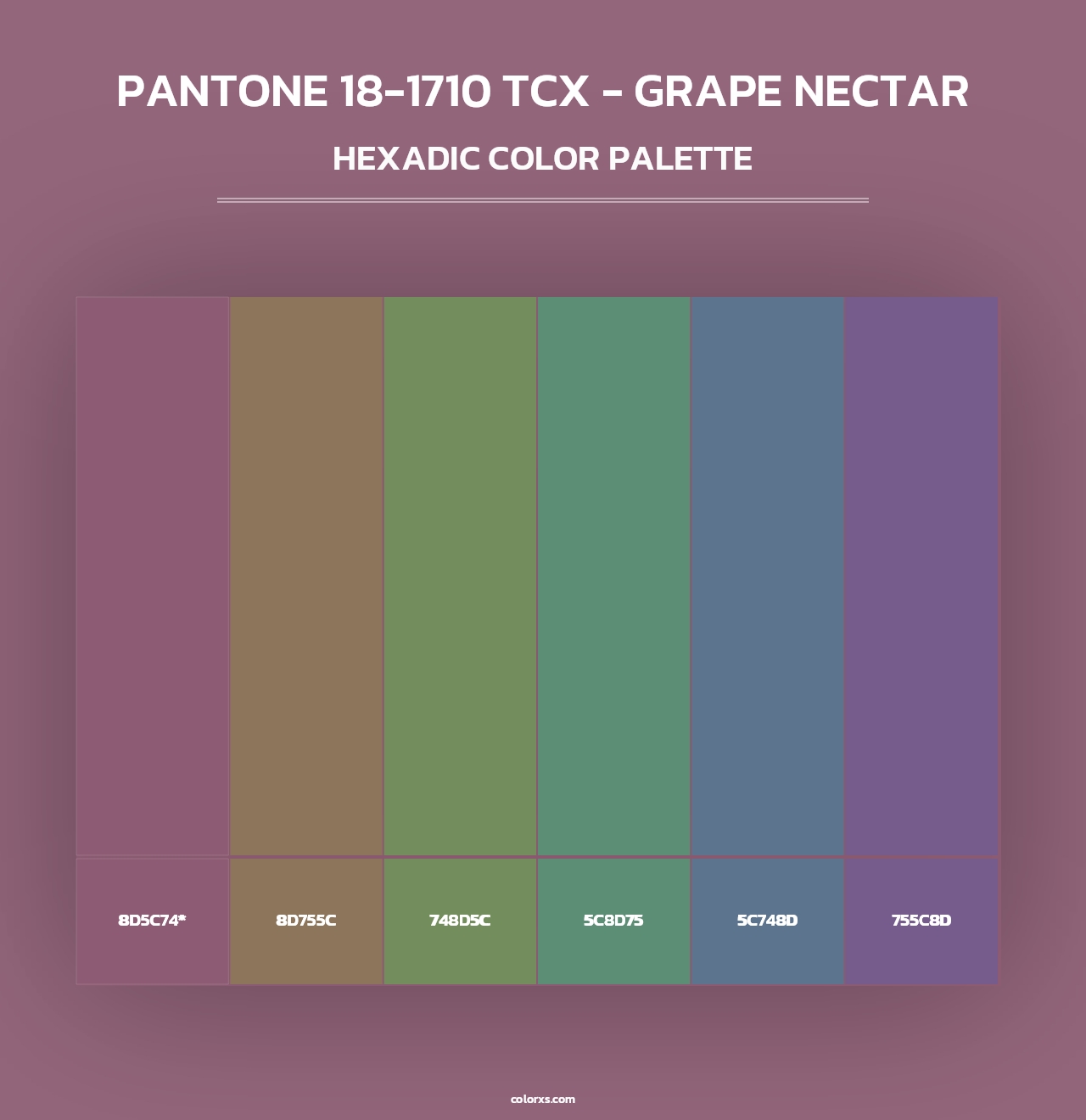 PANTONE 18-1710 TCX - Grape Nectar - Hexadic Color Palette