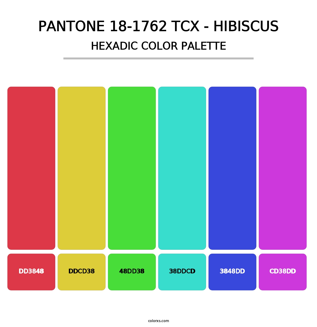 PANTONE 18-1762 TCX - Hibiscus - Hexadic Color Palette