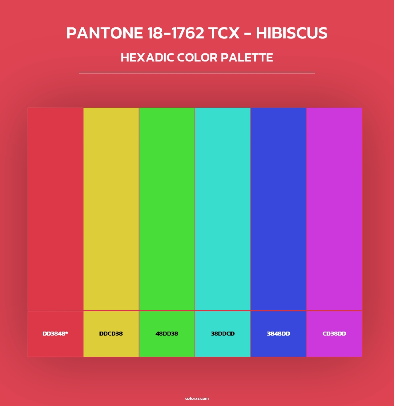 PANTONE 18-1762 TCX - Hibiscus - Hexadic Color Palette