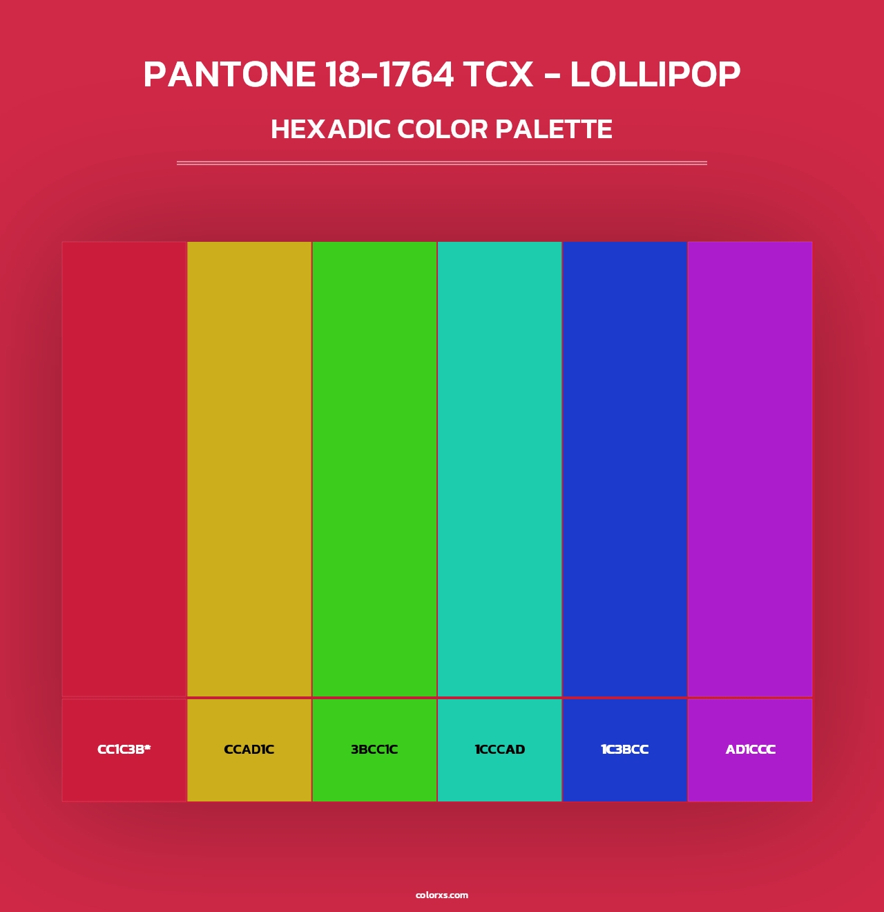 PANTONE 18-1764 TCX - Lollipop - Hexadic Color Palette
