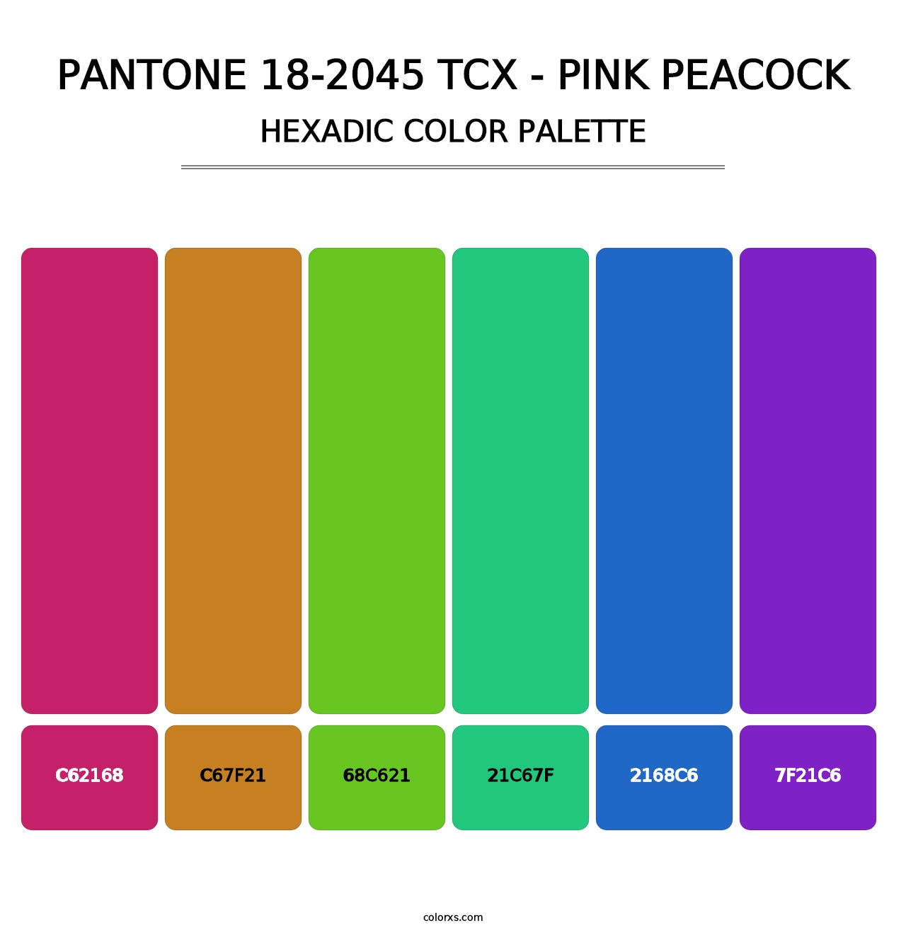 PANTONE 18-2045 TCX - Pink Peacock - Hexadic Color Palette