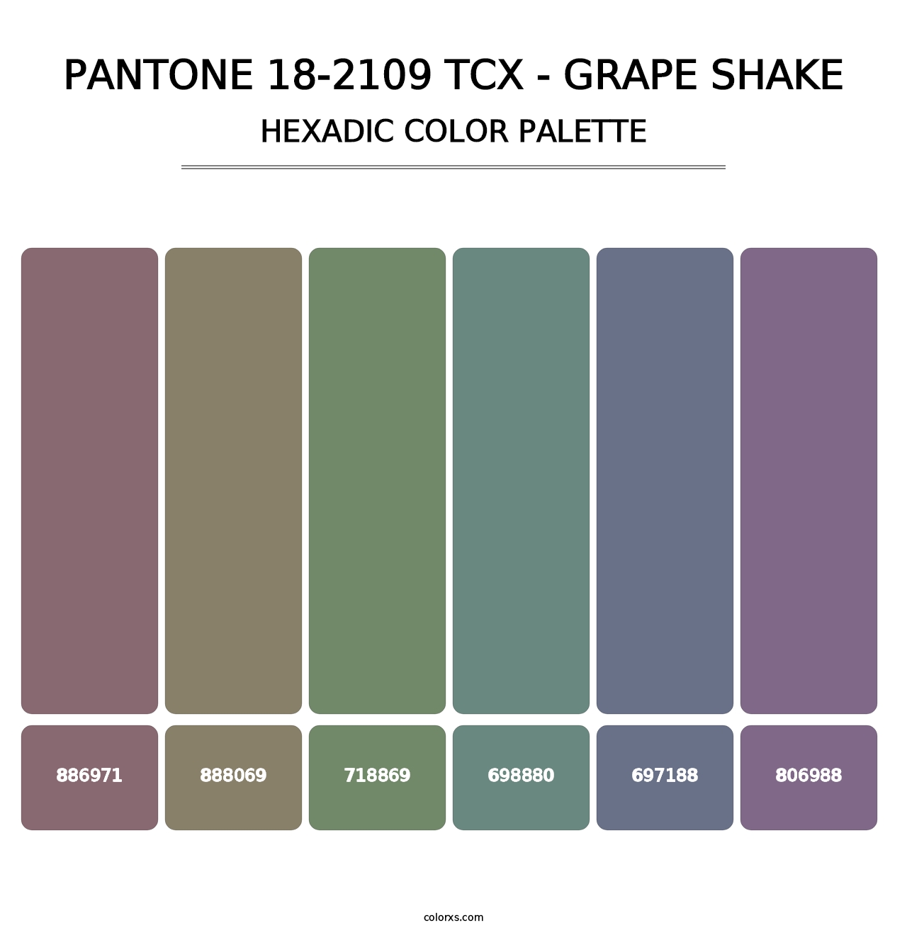 PANTONE 18-2109 TCX - Grape Shake - Hexadic Color Palette