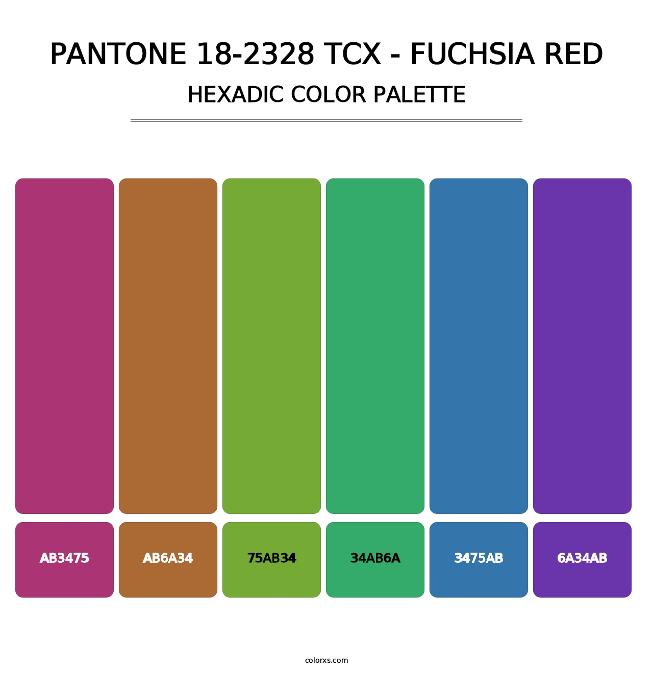 PANTONE 18-2328 TCX - Fuchsia Red - Hexadic Color Palette
