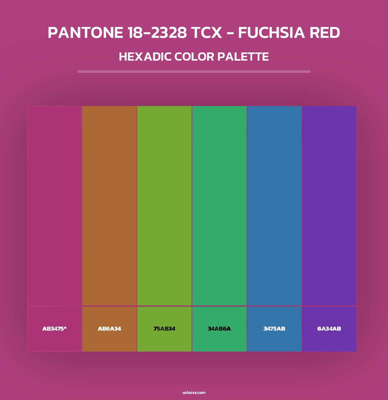 PANTONE 18-2328 TCX - Fuchsia Red - Hexadic Color Palette