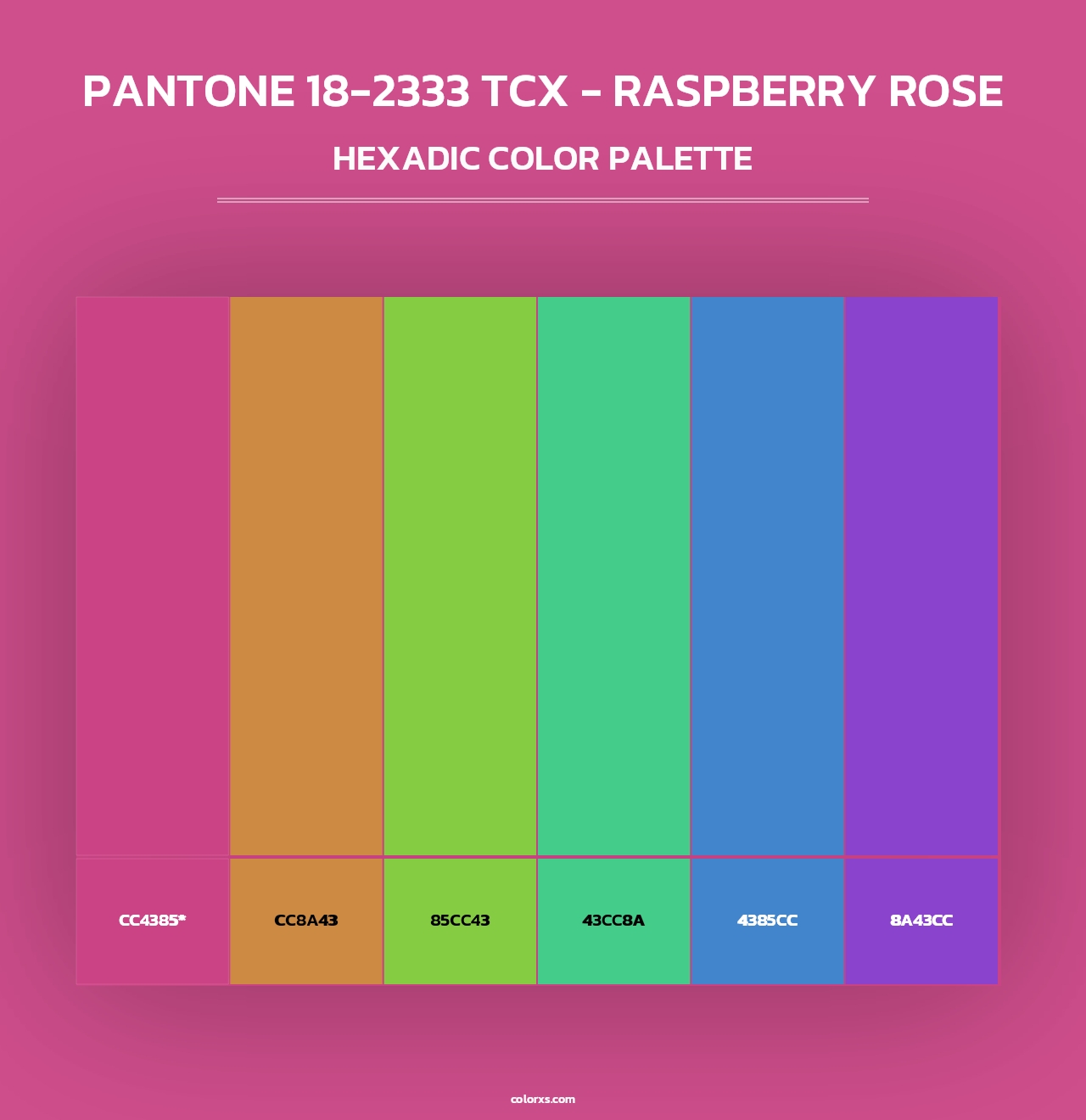 PANTONE 18-2333 TCX - Raspberry Rose - Hexadic Color Palette