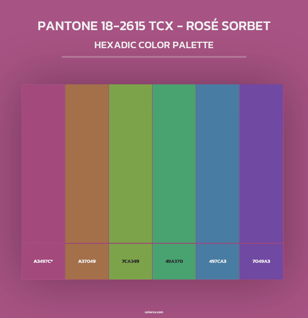 PANTONE 18-2615 TCX - Rosé Sorbet - Hexadic Color Palette