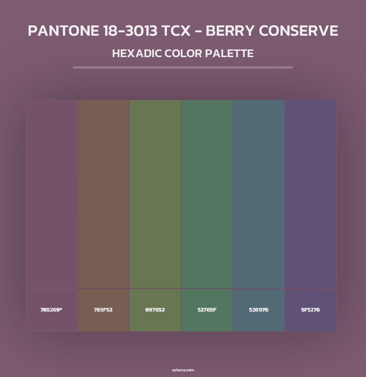 PANTONE 18-3013 TCX - Berry Conserve - Hexadic Color Palette