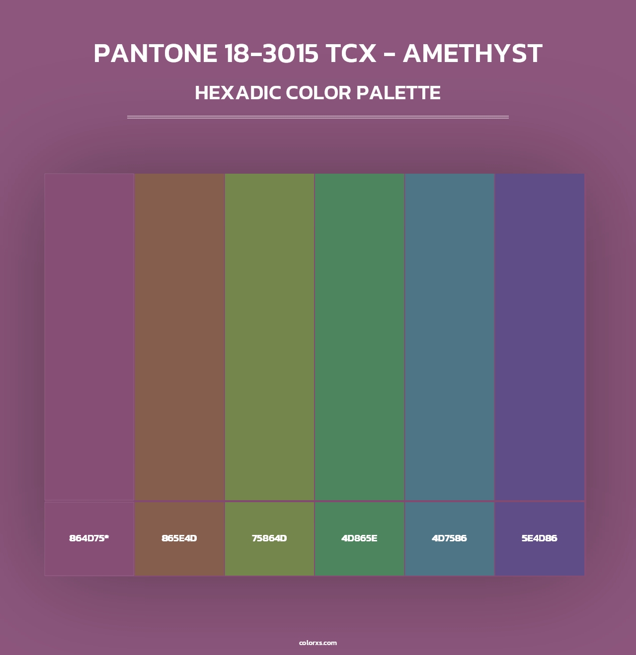 PANTONE 18-3015 TCX - Amethyst - Hexadic Color Palette