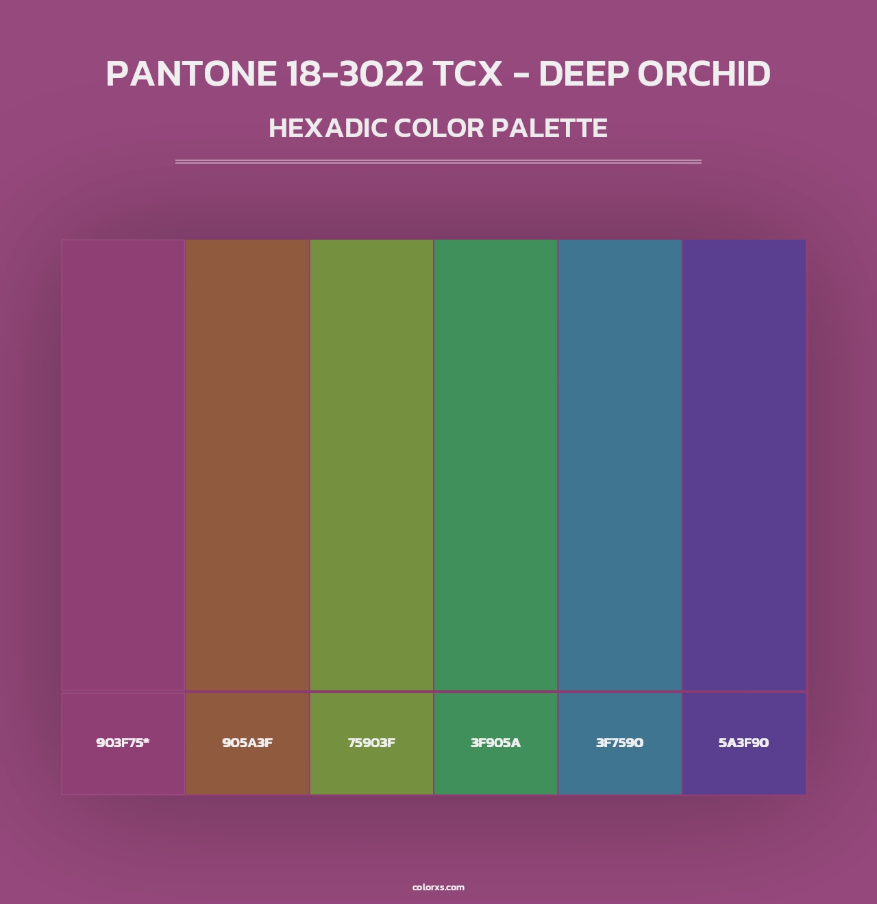 PANTONE 18-3022 TCX - Deep Orchid - Hexadic Color Palette