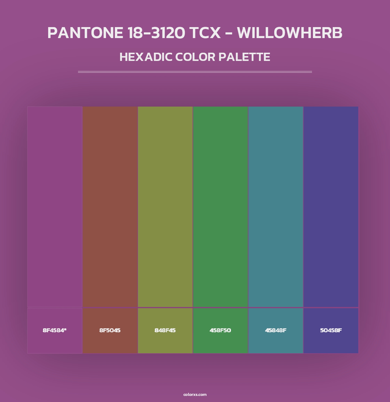 PANTONE 18-3120 TCX - Willowherb - Hexadic Color Palette