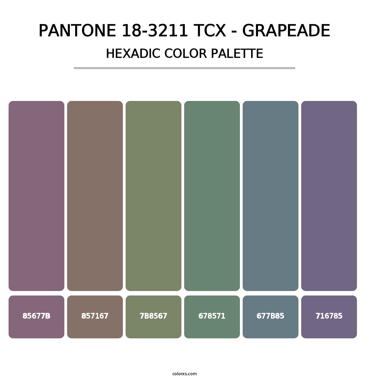 PANTONE 18-3211 TCX - Grapeade - Hexadic Color Palette
