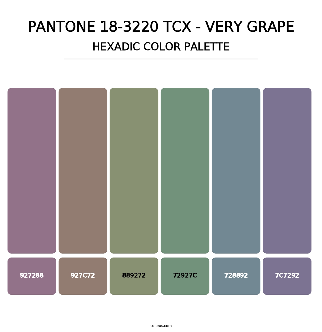 PANTONE 18-3220 TCX - Very Grape - Hexadic Color Palette
