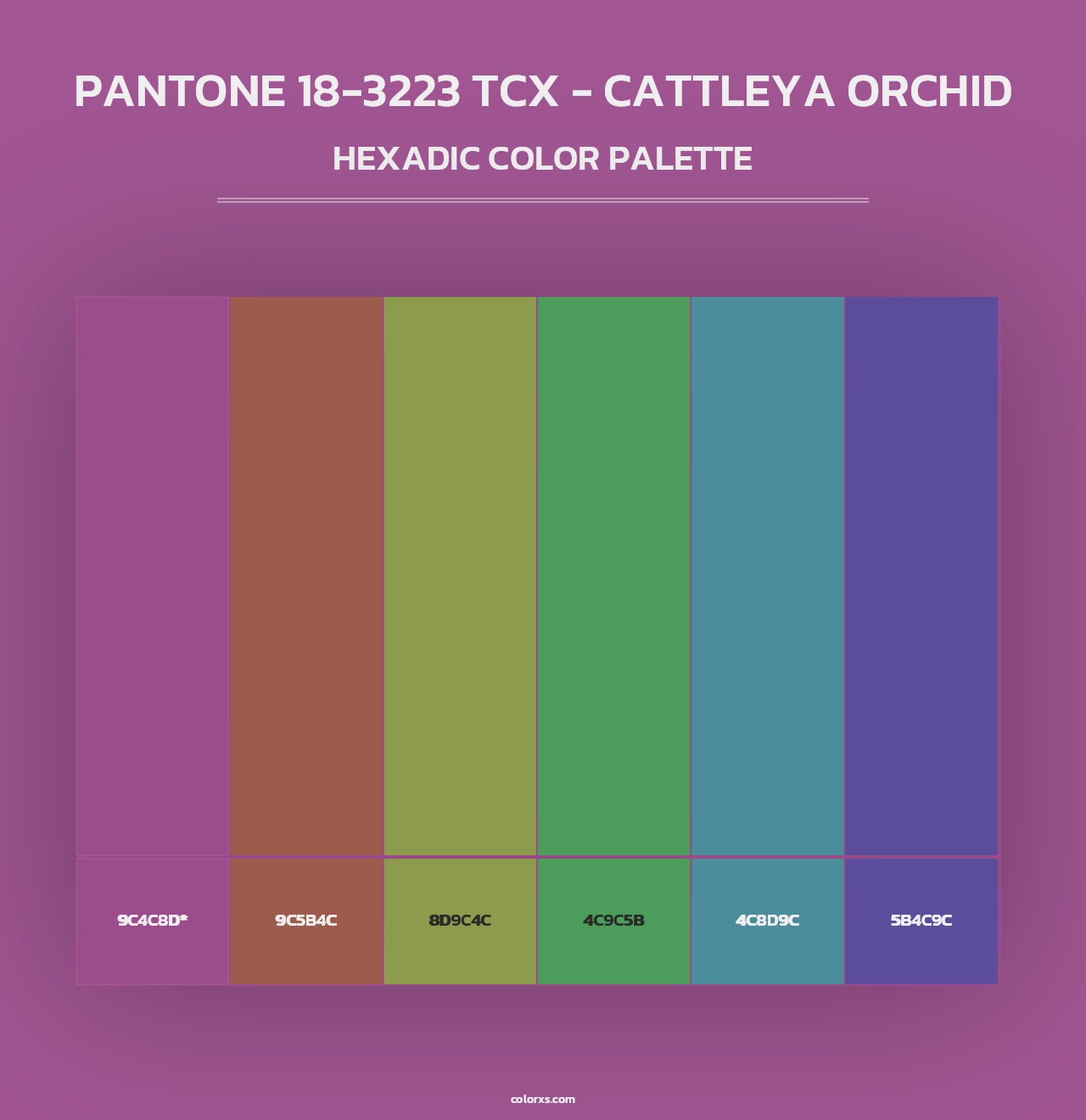PANTONE 18-3223 TCX - Cattleya Orchid - Hexadic Color Palette