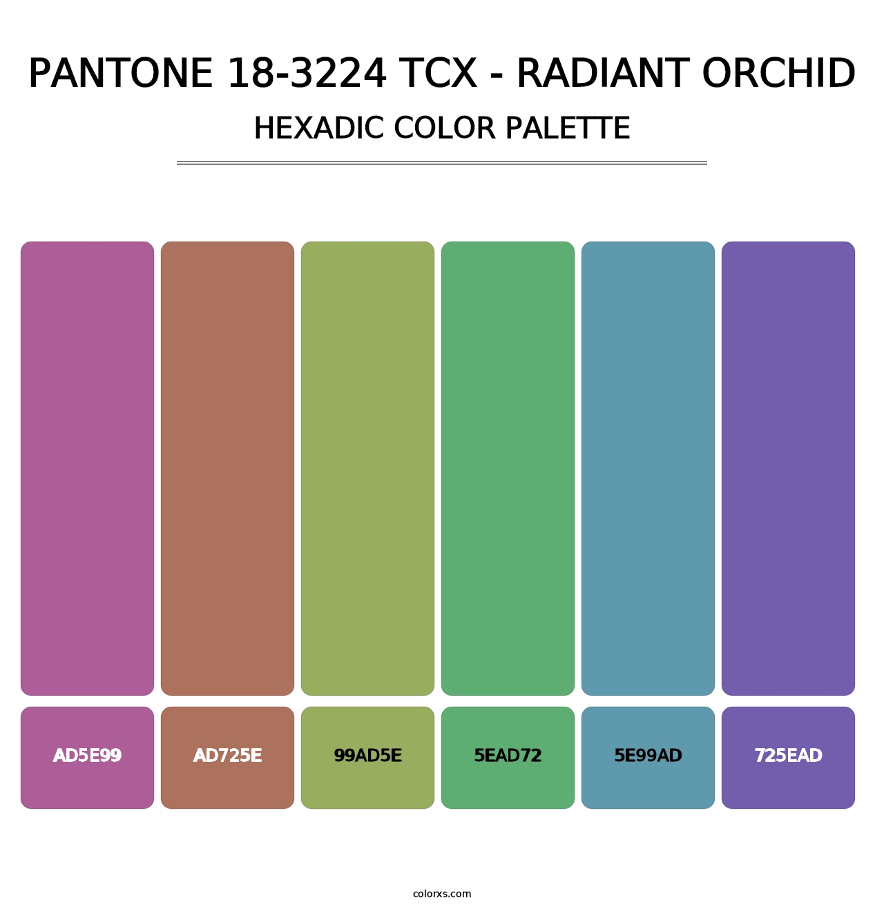 PANTONE 18-3224 TCX - Radiant Orchid - Hexadic Color Palette