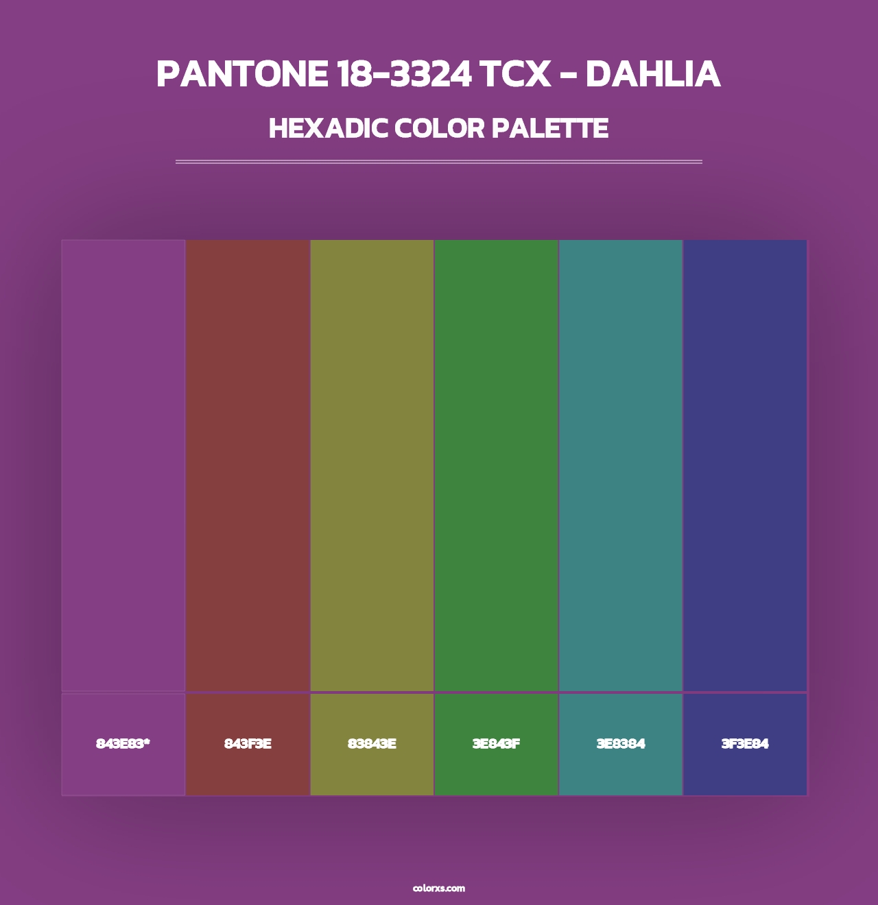 PANTONE 18-3324 TCX - Dahlia - Hexadic Color Palette