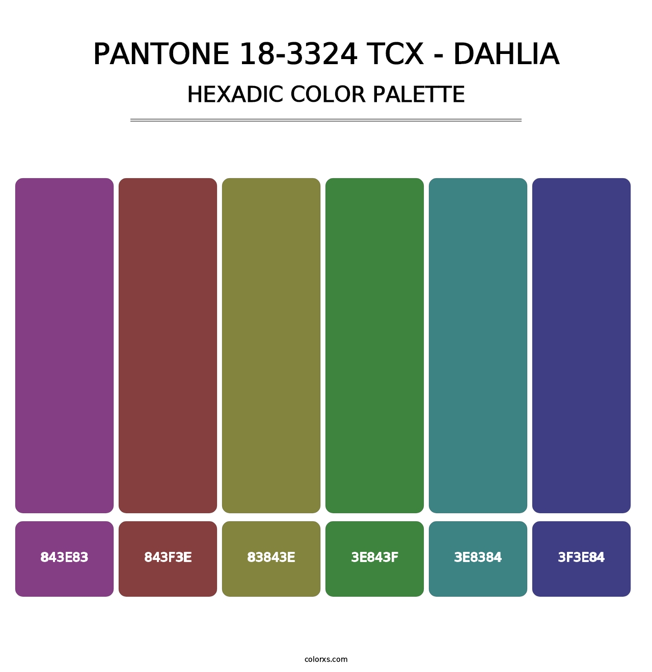 PANTONE 18-3324 TCX - Dahlia - Hexadic Color Palette
