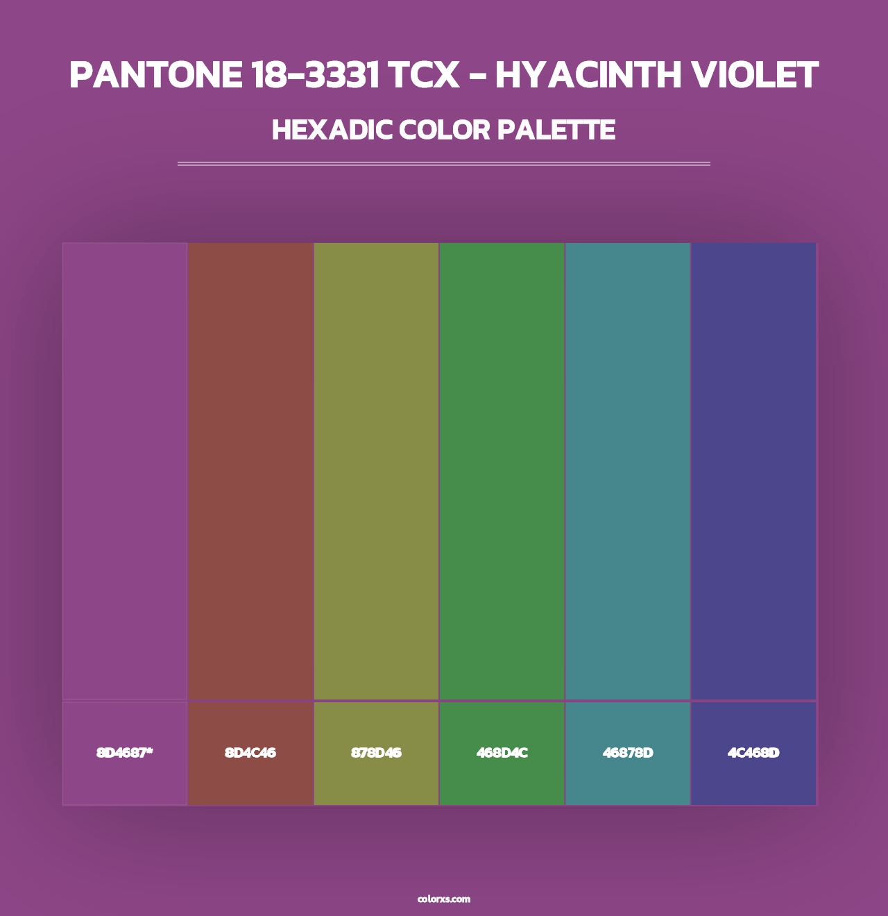 PANTONE 18-3331 TCX - Hyacinth Violet - Hexadic Color Palette