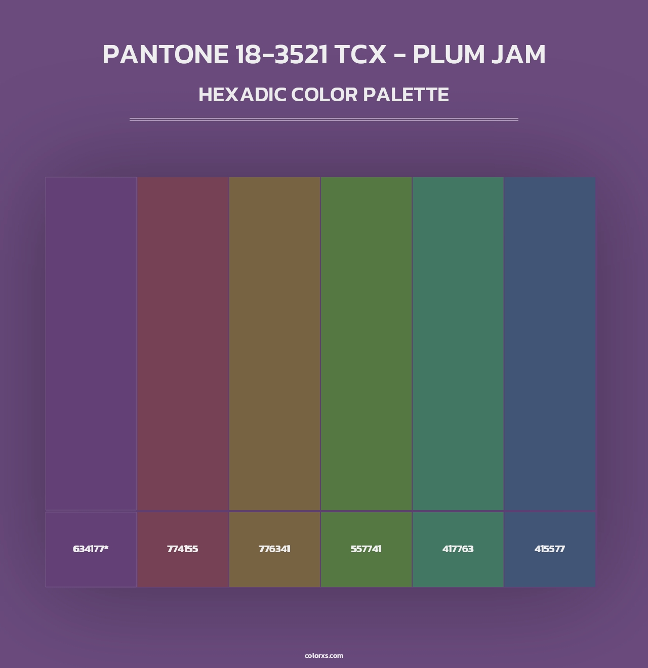 PANTONE 18-3521 TCX - Plum Jam - Hexadic Color Palette