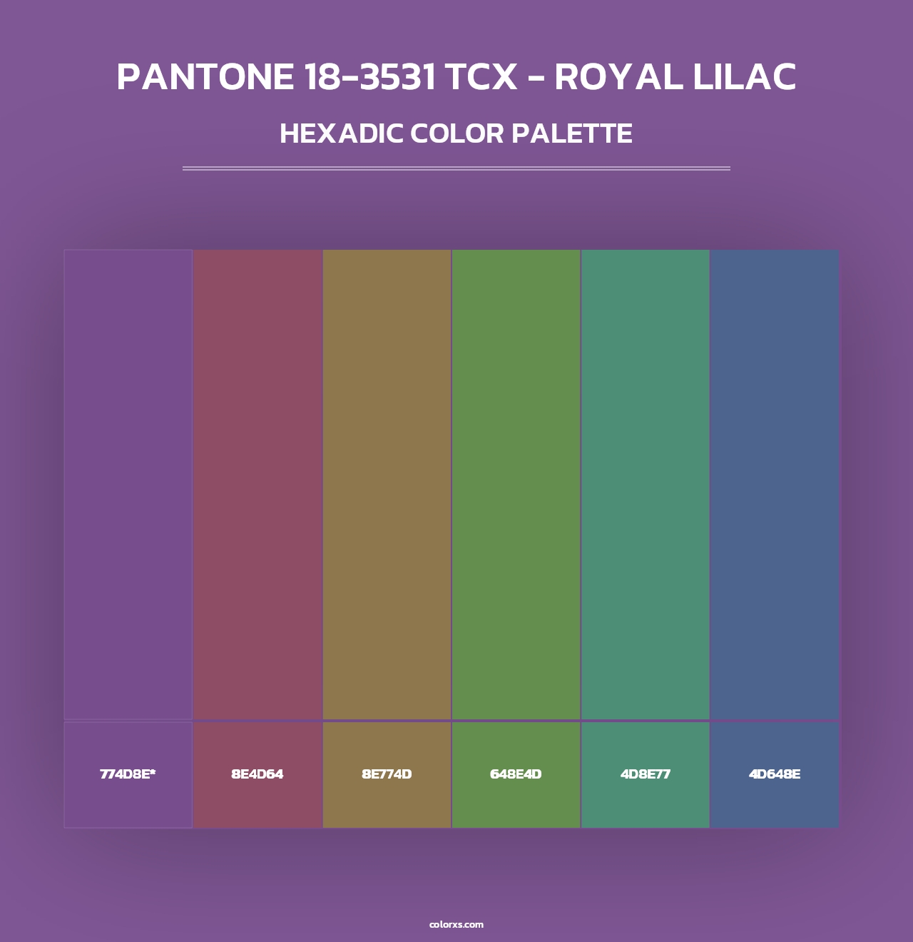 PANTONE 18-3531 TCX - Royal Lilac - Hexadic Color Palette