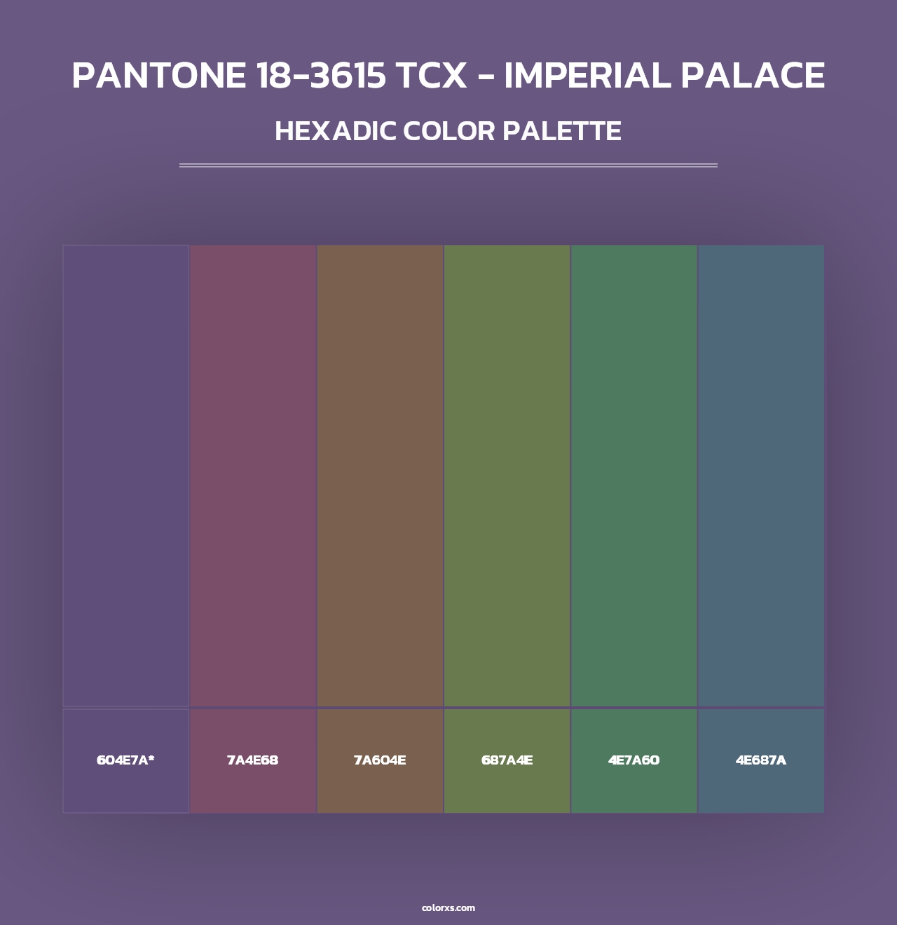 PANTONE 18-3615 TCX - Imperial Palace - Hexadic Color Palette